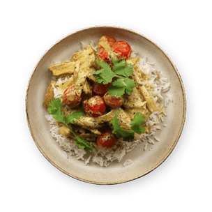 coconut-chicken-curry-and-cherry-tomatoes