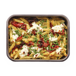 baked-penne-with-peas-and-bacon