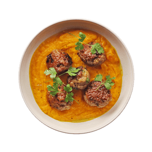 sausage-meatballs-with-squash-puree