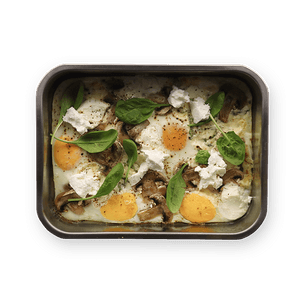 baked-eggs-with-mushrooms-and-goat-cheese