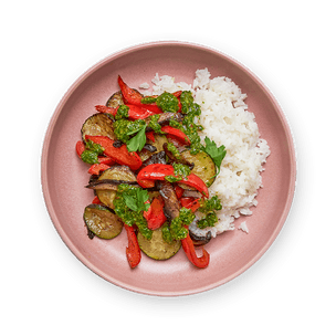 veggies-et-rice-with-chimichurri-sauce