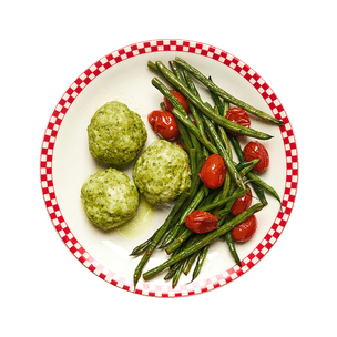 chicken-pesto-meatballs-with-roasted-veggies
