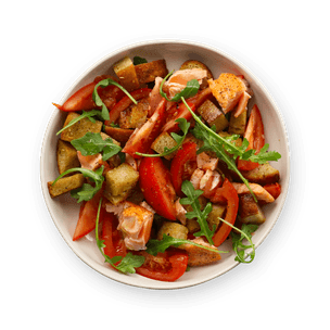 salmon-panzanella