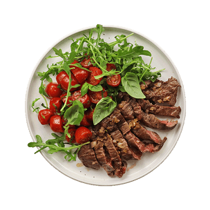 sliced-steak-and-tomato-salad