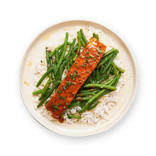 bbq-salmon-with-green-beans-and-rice