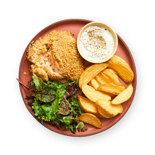 sesame-crusted-salmon-with-potatoes-and-salad