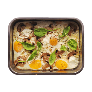 baked-eggs-with-mushrooms-and-goat-cheese