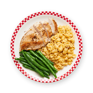 mac-et-cheese-chicken-et-green-beans