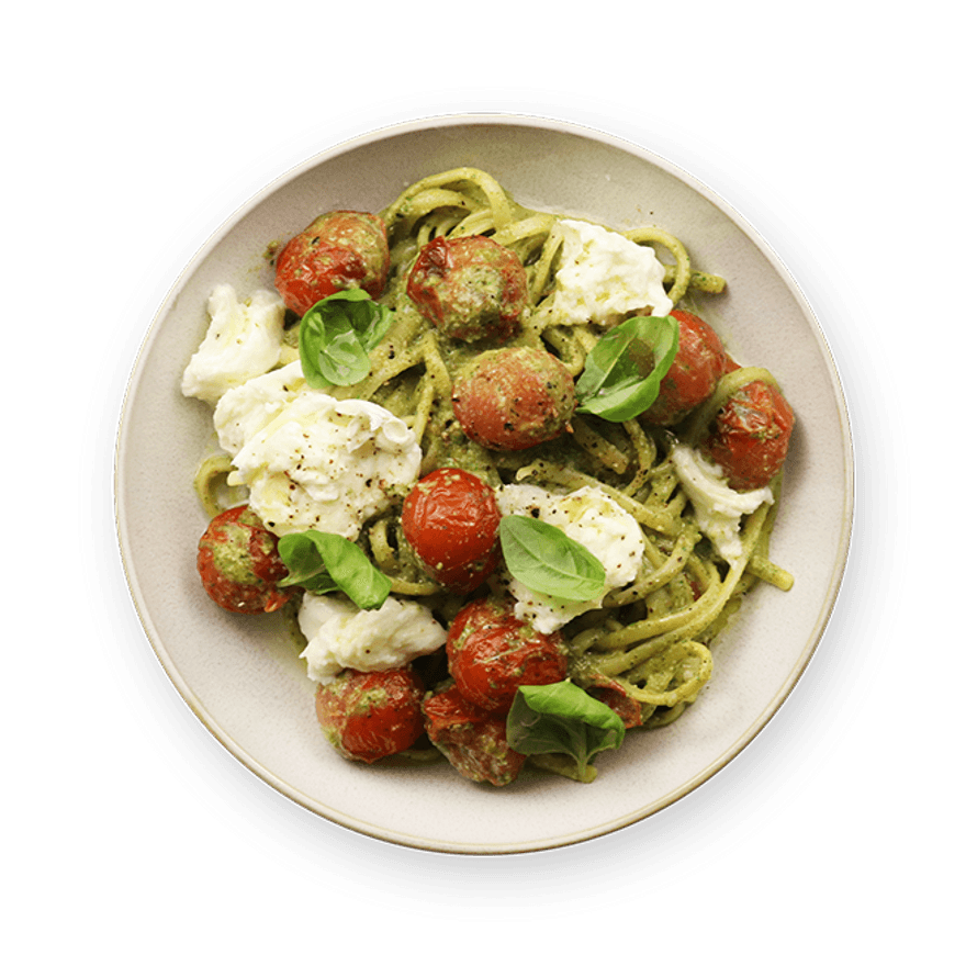 Homemade Pesto & Cherry Tomato Linguini