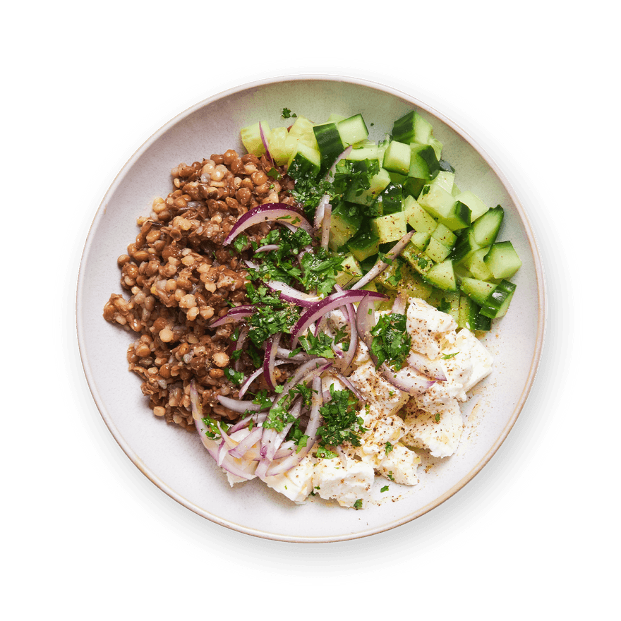 Lentil Salad with Cucumber & Feta