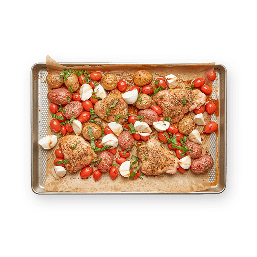 Air Fryer Caprese Chicken & Potatoes