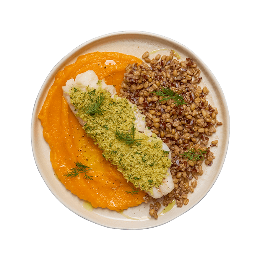 Herb-Crusted Tilapia with Squash Purée