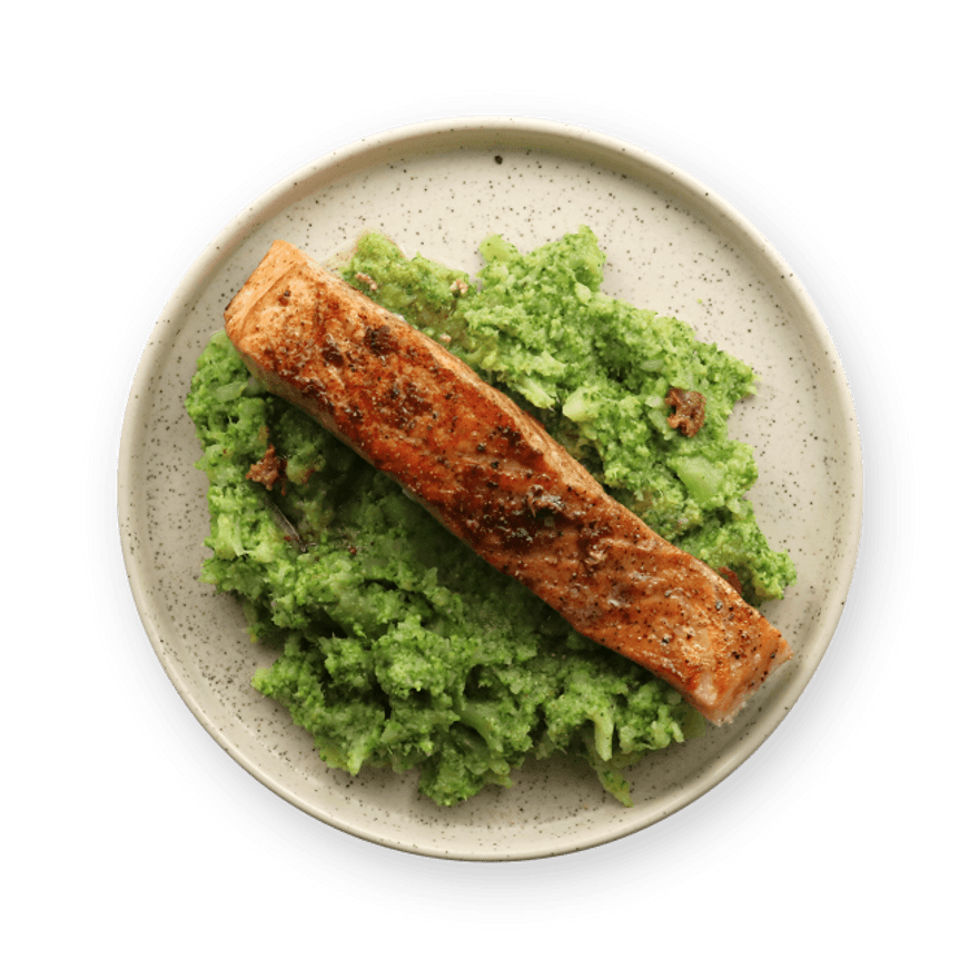 Salmon & Mashed Broccoli