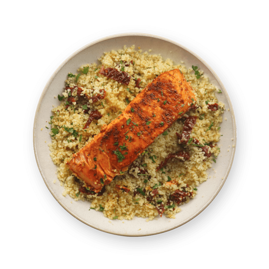 Harissa Salmon with Couscous