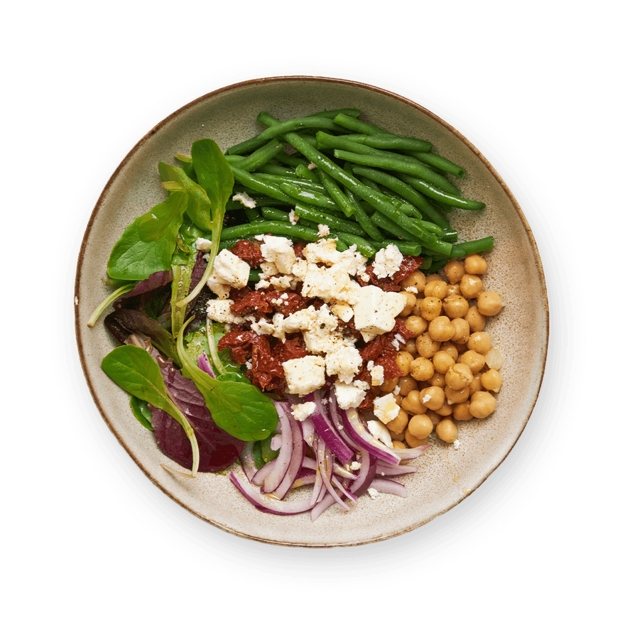 Salade haricots verts, pois chiches & feta