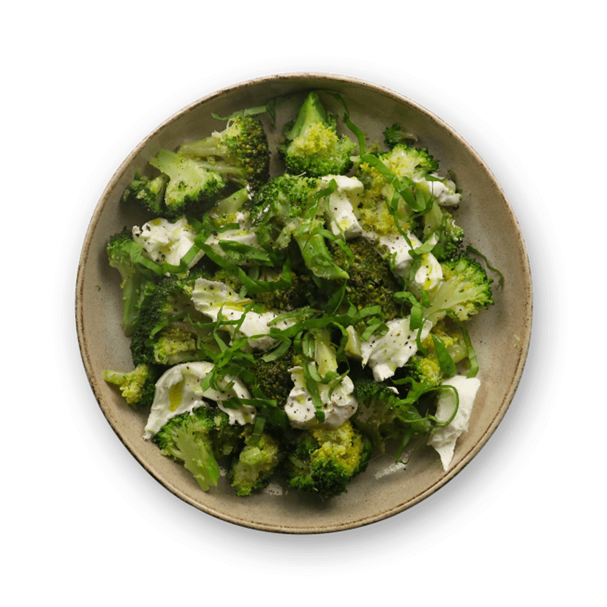 Broccoli, Burrata & Pesto Salad