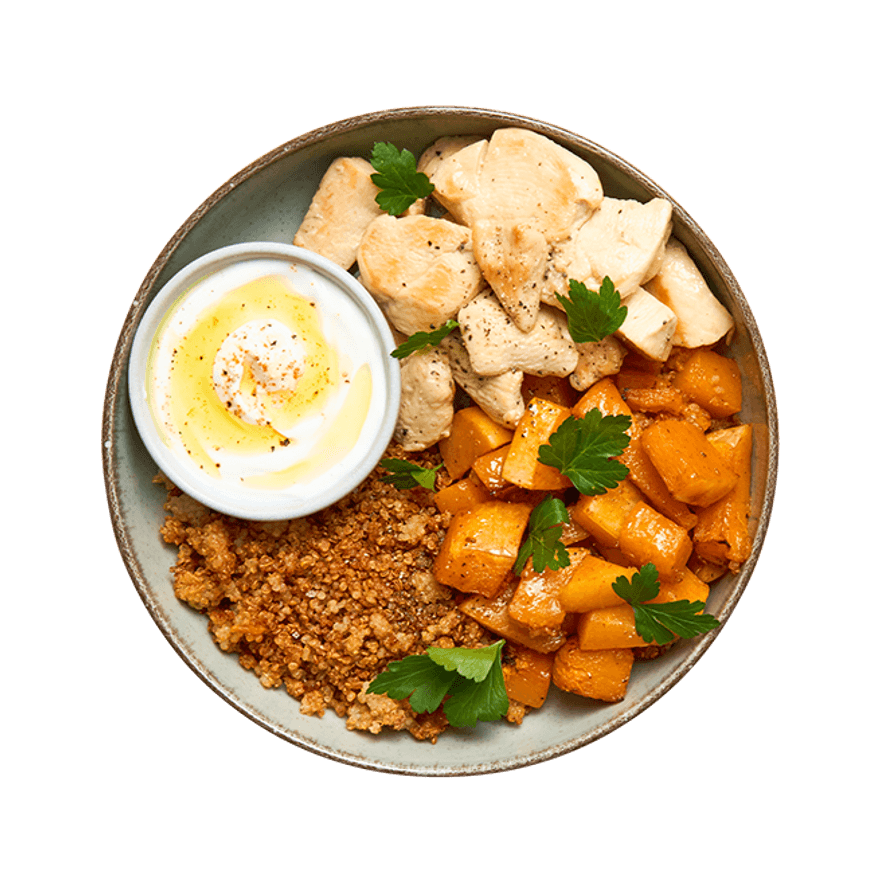 Bowl poulet, butternut & quinoa crispy