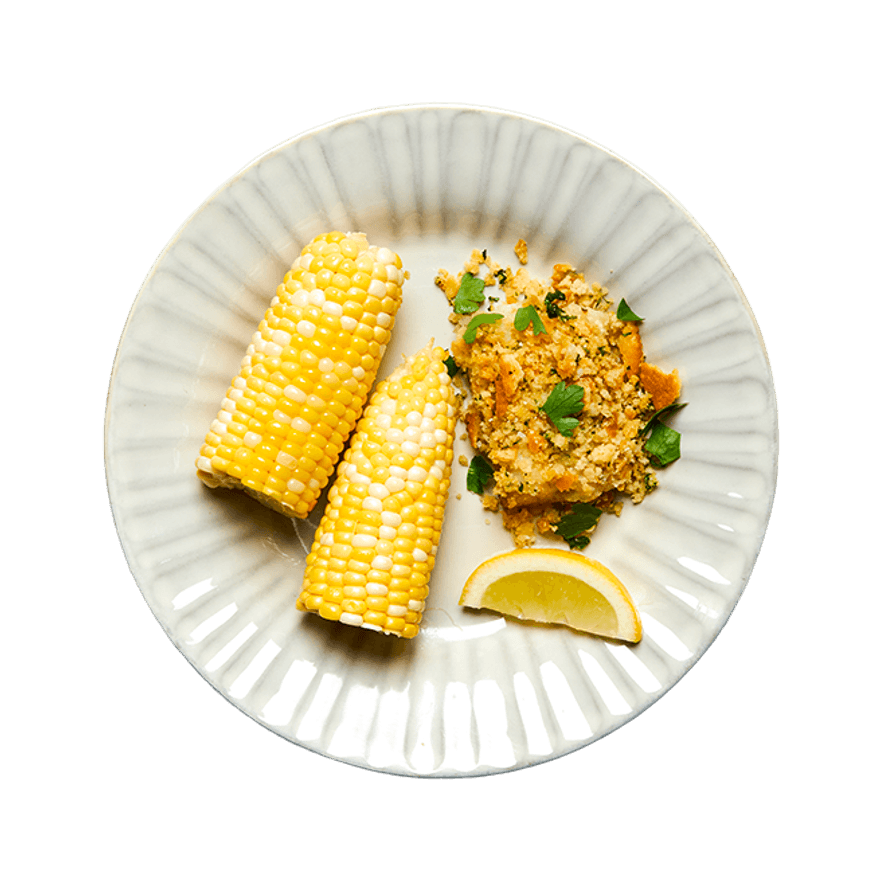 Crispy Baked Cod with Corn