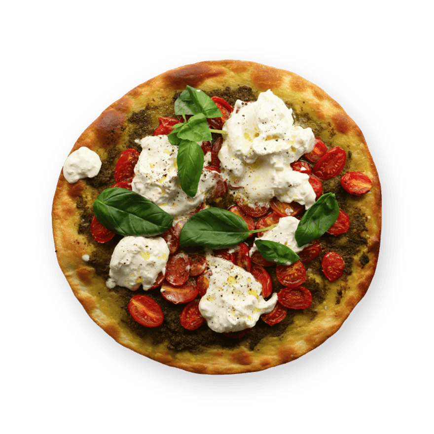 Cherry Tomato-Burrata Pizza