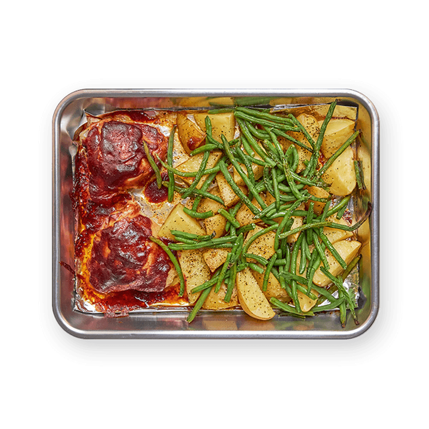 BBQ Chicken Sheet Tray with Green Beans