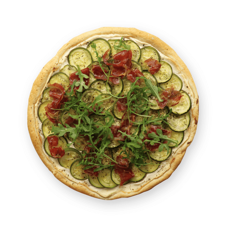 Zucchini & Prosciutto Pizza