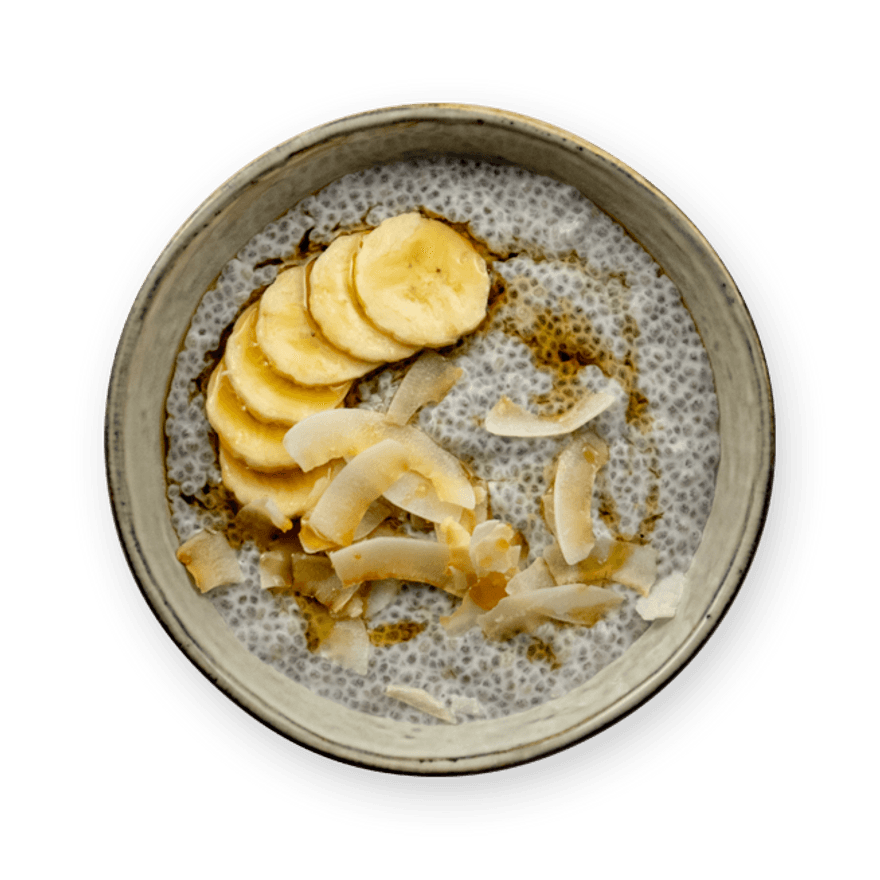 chia coconut and banana pudding