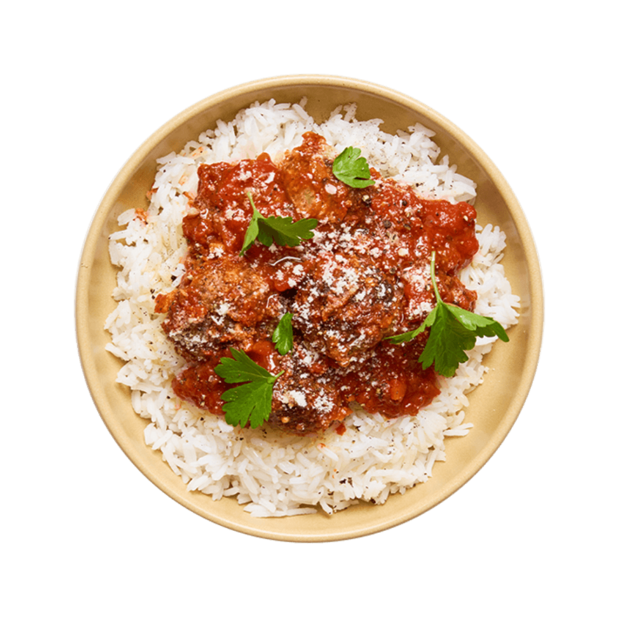 Air Fryer Marinara Meatballs & Rice