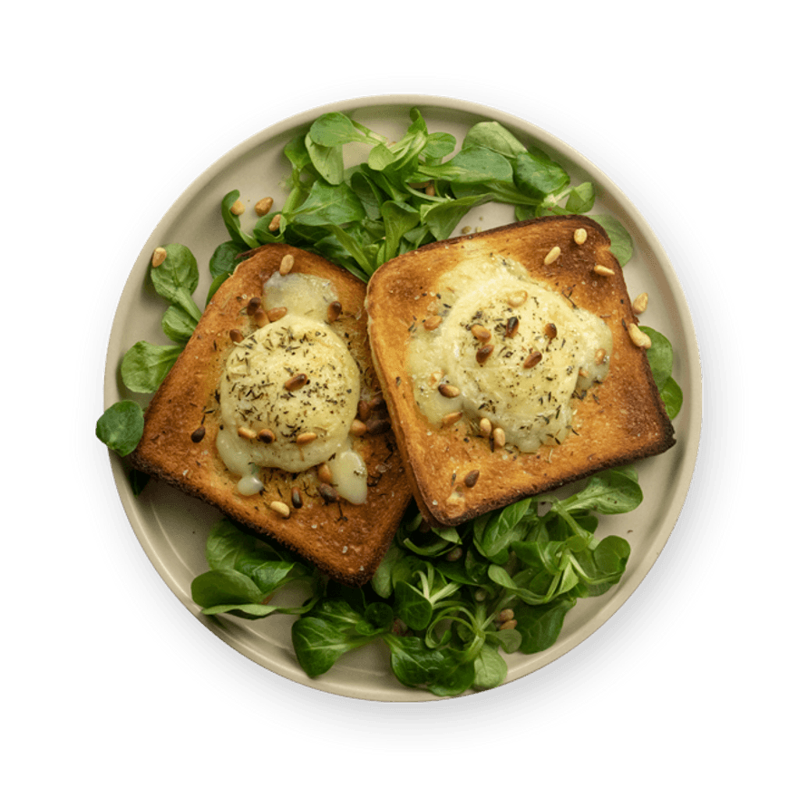 Goat Cheese Toast with Salad