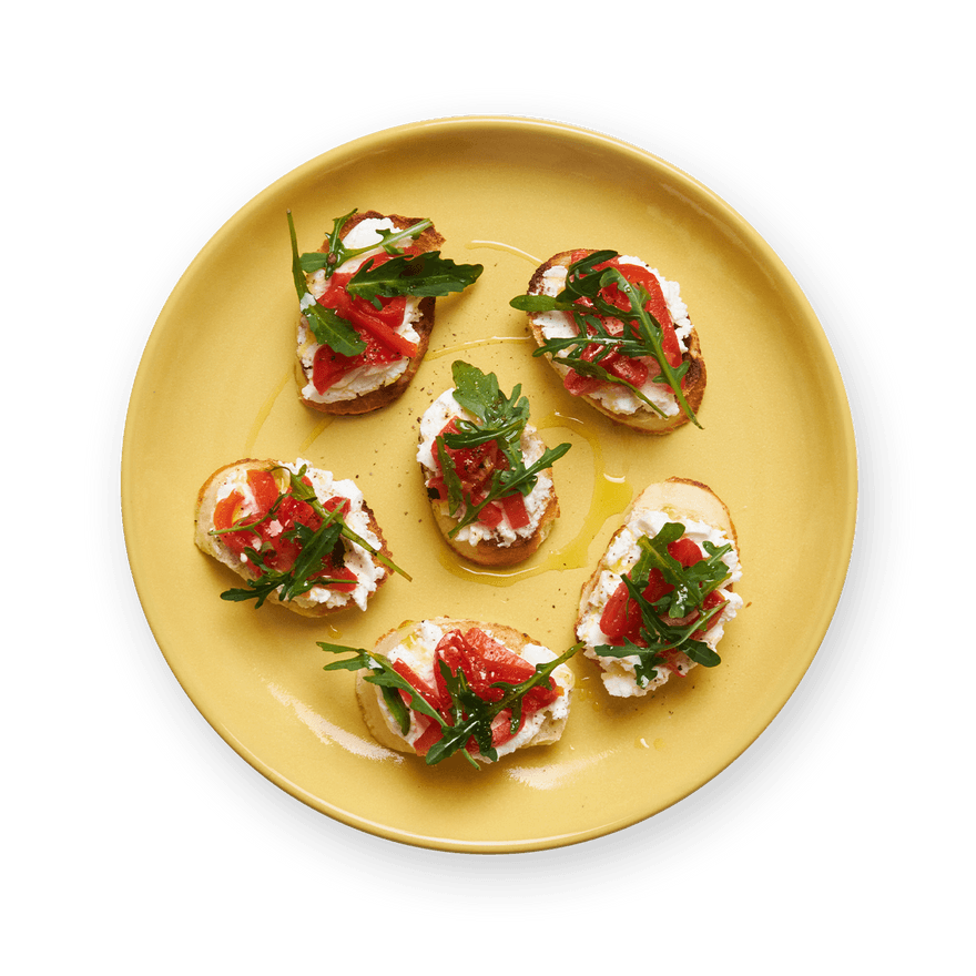 Ricotta & Red Pepper Crostini