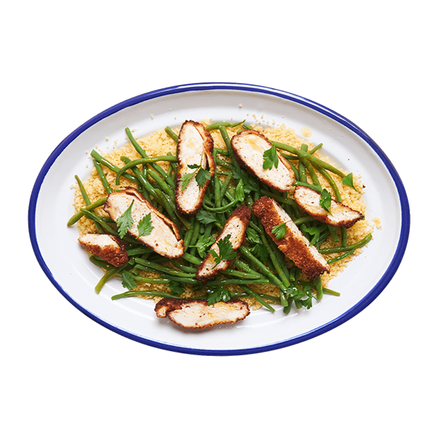 Chicken Cutlet, Couscous & Green Beans