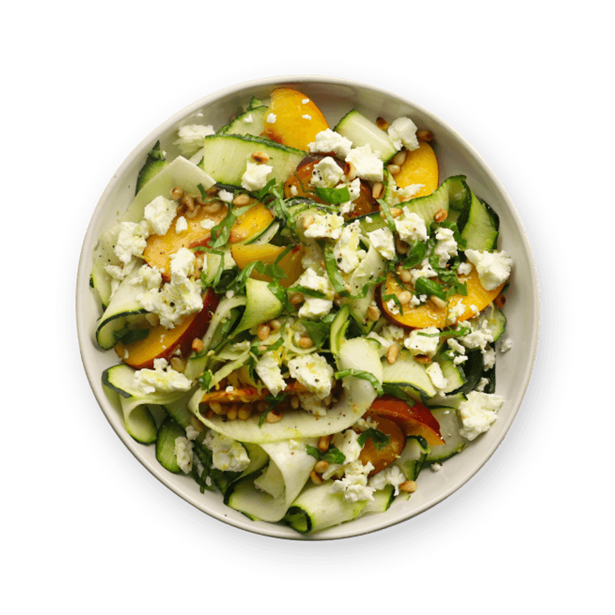 Peach, Feta & Zucchini Salad