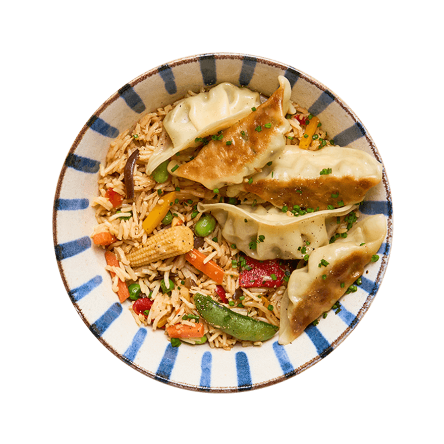 Dumplings & Veggie Fried Rice