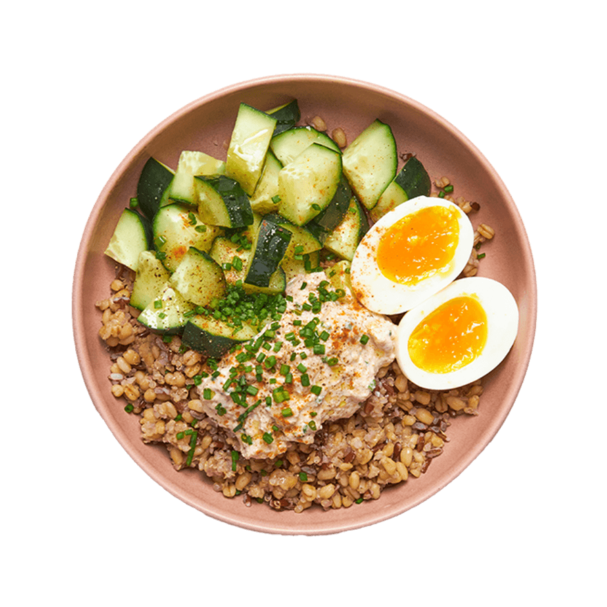 Tuna Grain Bowl with Egg & Cucumber