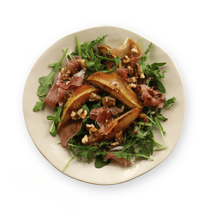 Warm Pear, Prosciutto & Arugula Salad