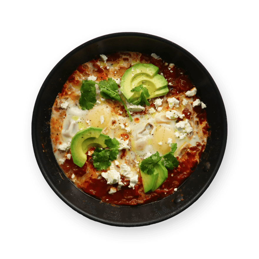 Tomato & avocado chakchouka