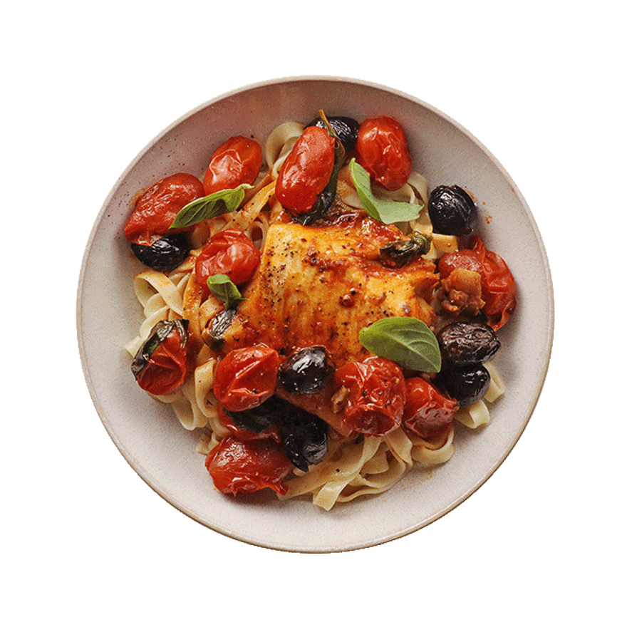 Cod, Tomato & Olive Pasta