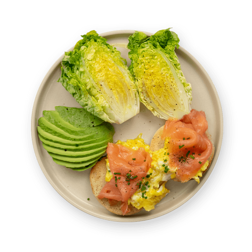 Eggs, Lox & Avocado English Muffins