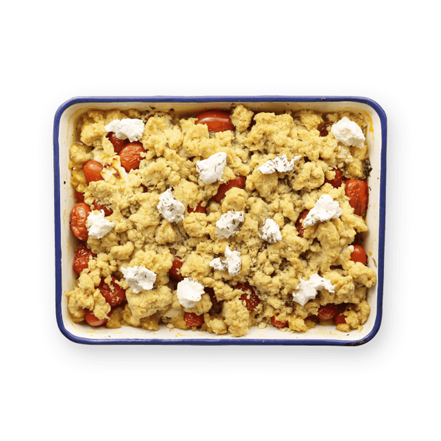 Savory Cherry Tomato & Goat Cheese Crumble