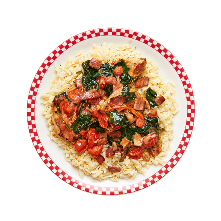BLT Chicken Over Orzo