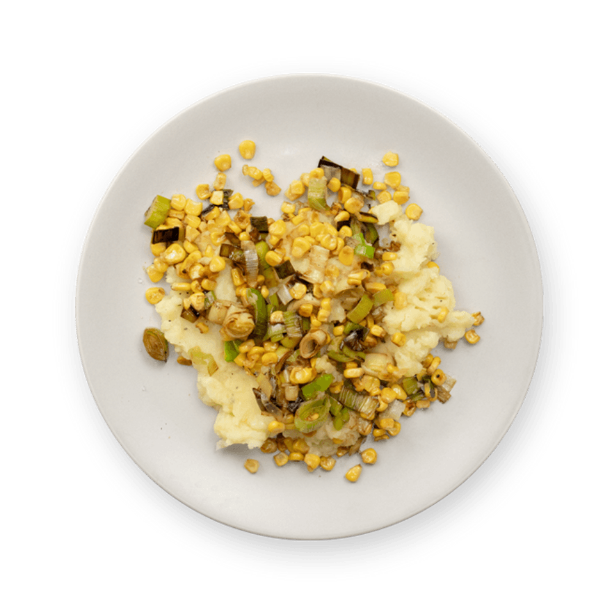 Mashed Potatoes with Leeks & Corn