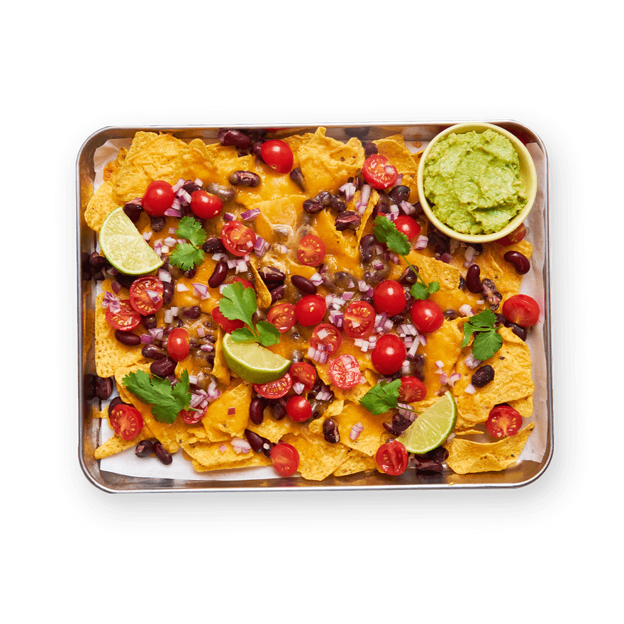 Veggie Nachos with Mashed Avocado