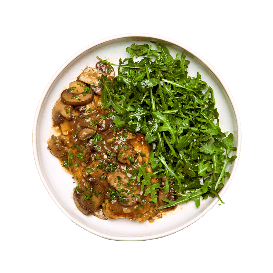 Chicken Marsala with Arugula Salad