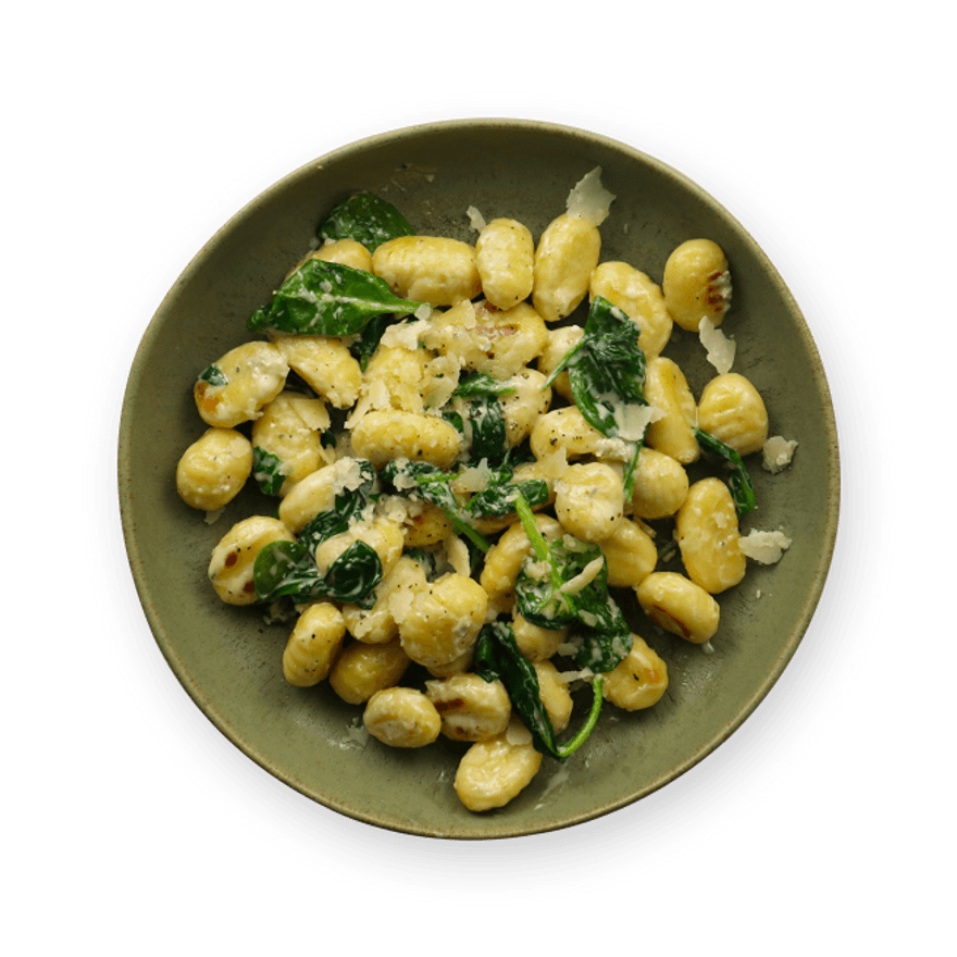 Creamy Gorgonzola Gnocchi with Spinach and Pine Nuts - Nutmeg Nanny