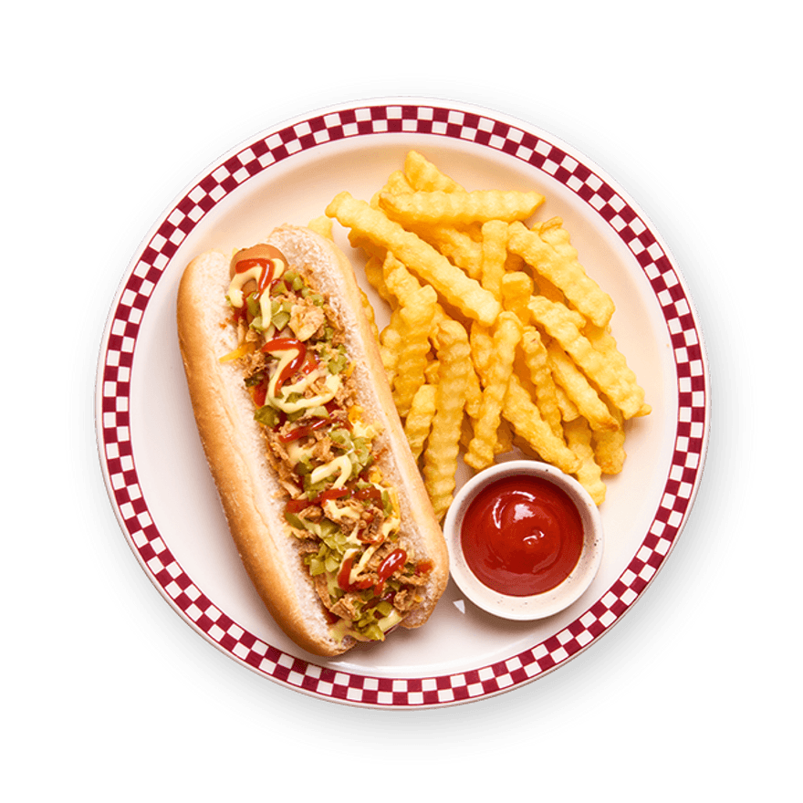 Loaded Hot Dog with Crispy Onions & Air Fryer Fries