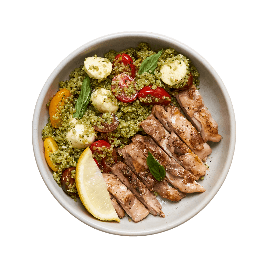 Grilled Chicken with Caprese Quinoa Salad