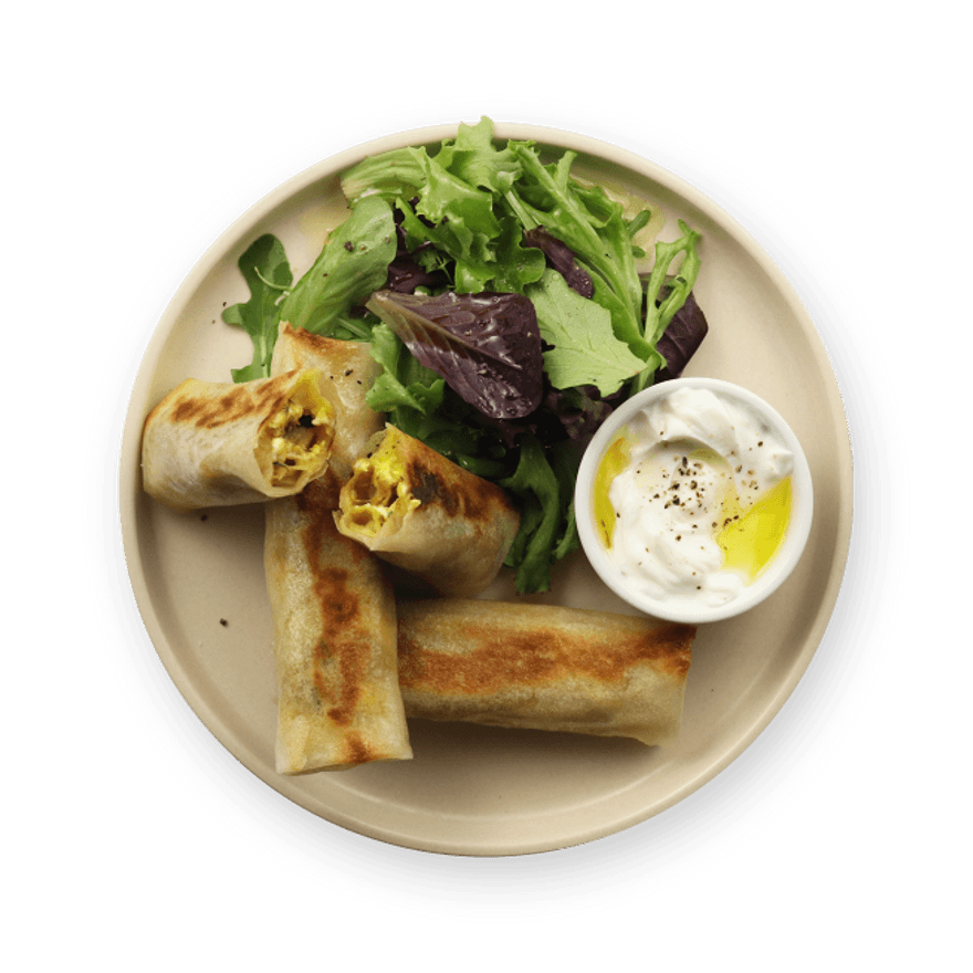 Curried Zucchini Filo Rolls