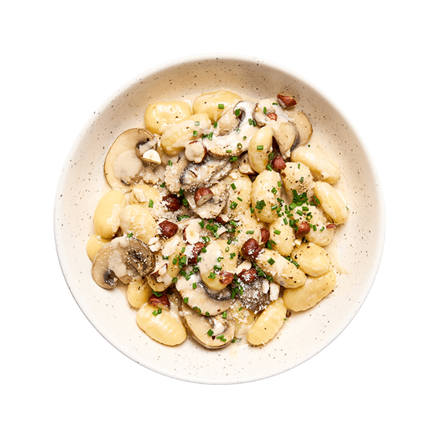 Gnocchi à la crème de parmesan & champignons