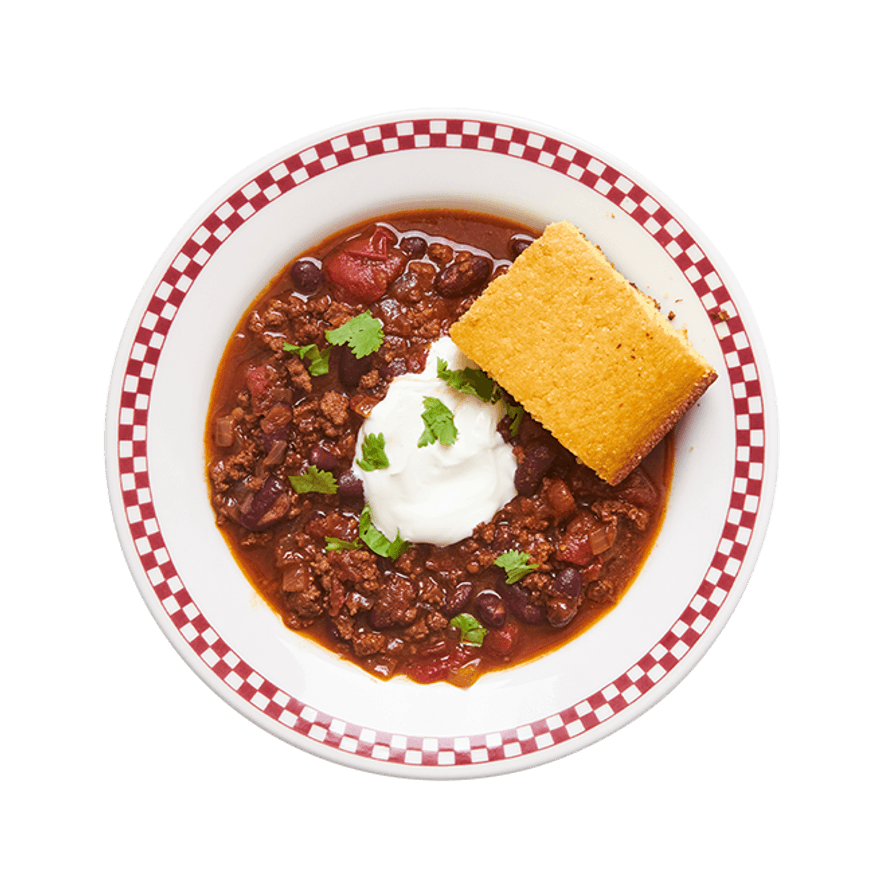 Hearty Beef Chili with Cornbread