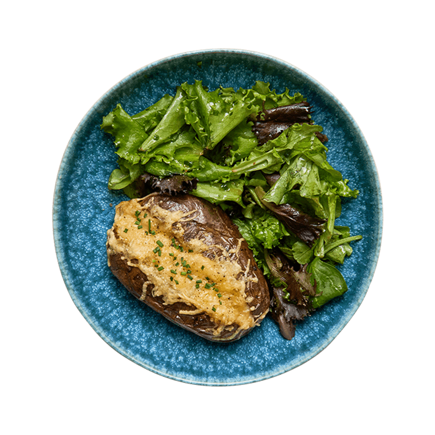 Air Fryer Cheesy Tuna Loaded Potatoes