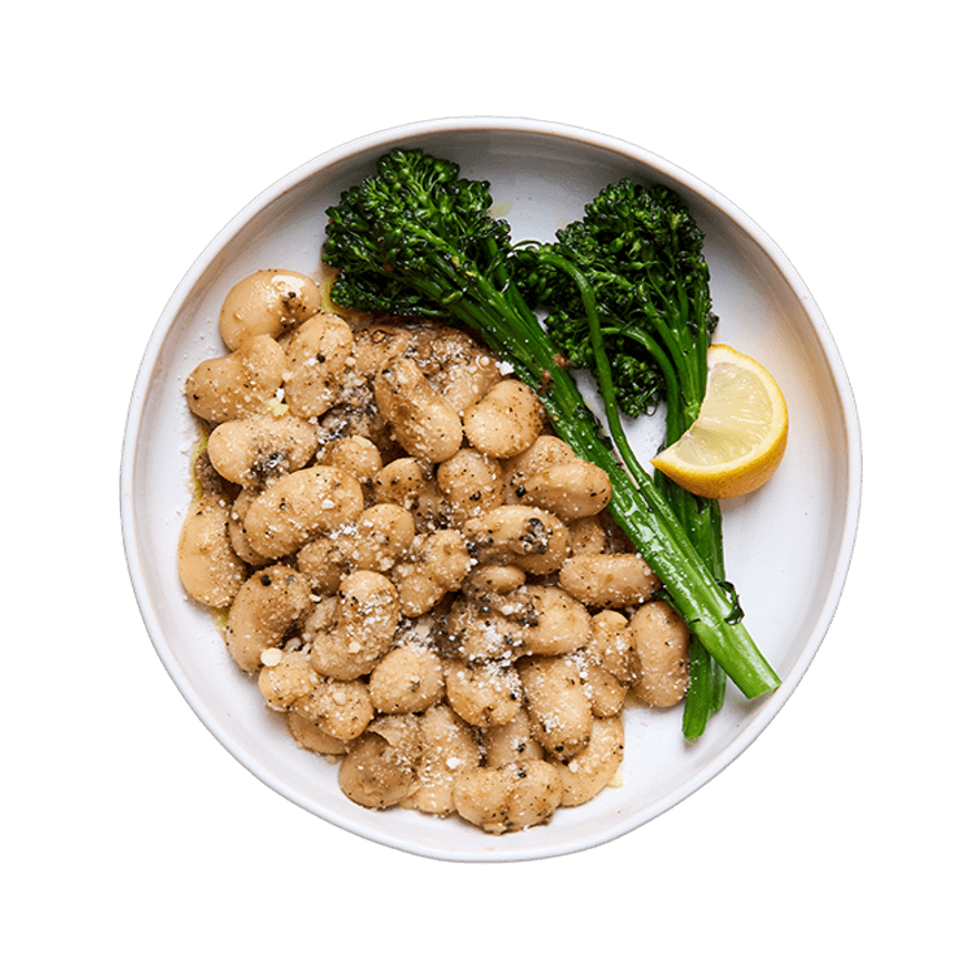 Cacio e Pepe Gigante Beans with Broccolini